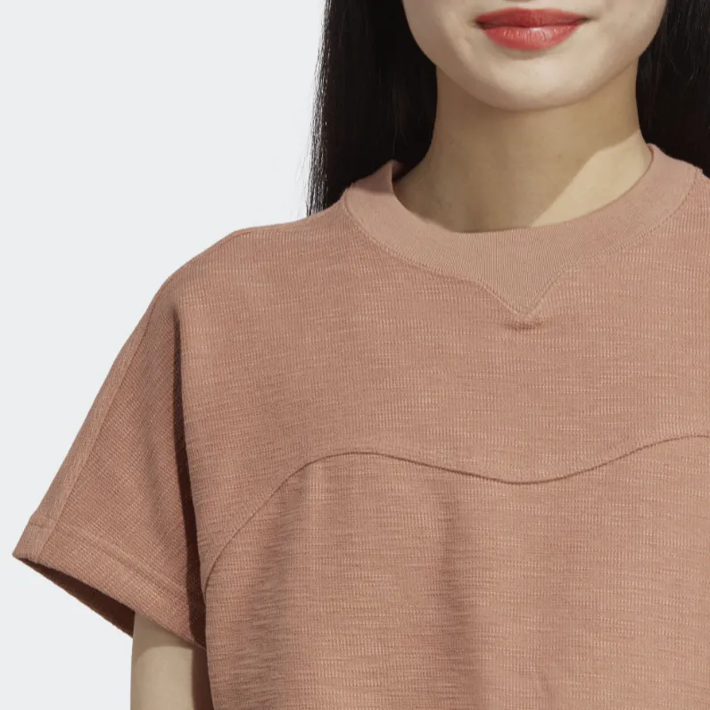 Adidas Lounge Crop Tops Women's Orange-4