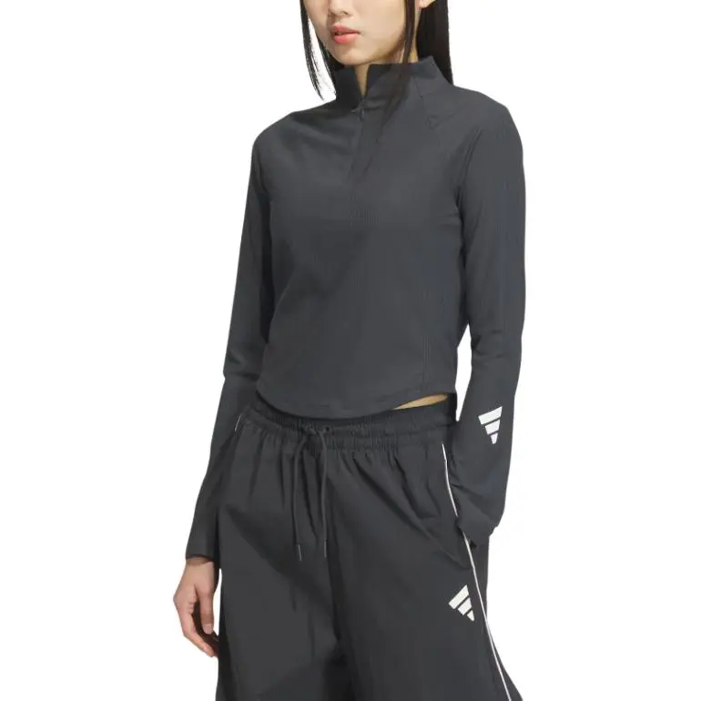 Adidas Climacool Raglan Sleeve T Shirt Women's Carbon Black/Bright White-1
