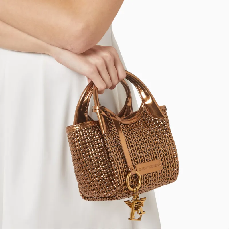 EMPORIO ARMANI Artificial Leather Tote Bag, Shopping Bag, Shoulder Bag, Crossbody Bag, Handbag Trumpets Women's Brown-3