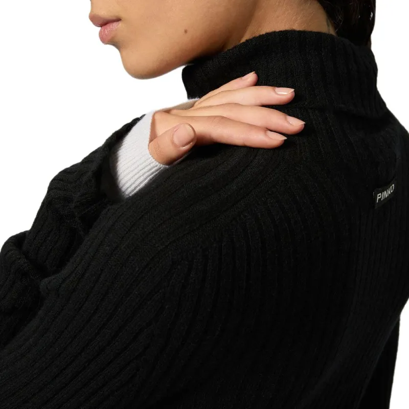 PINKO Kanaani Roll Neck Ribbed Jumper-5