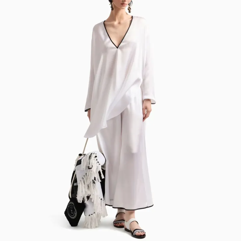 GIORGIO ARMANI Silk Satin Long Shirt-1