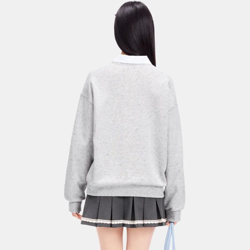 LEDIN Sweatshirt Women's Plain Gray-2