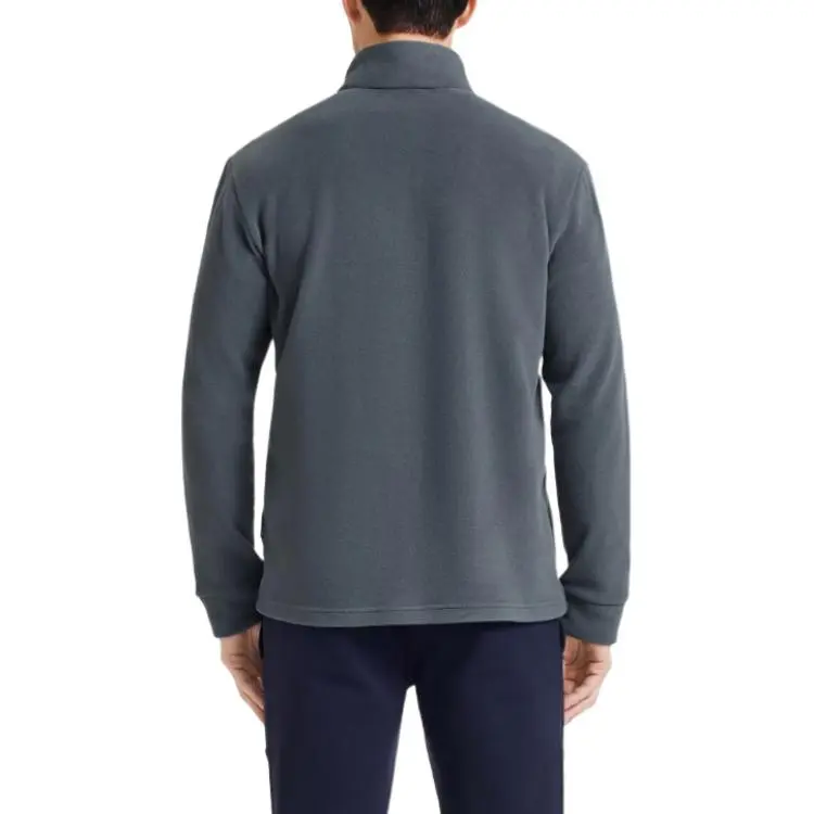AIGLE Velvet feel Coat Men's Rock Gray Blue-3