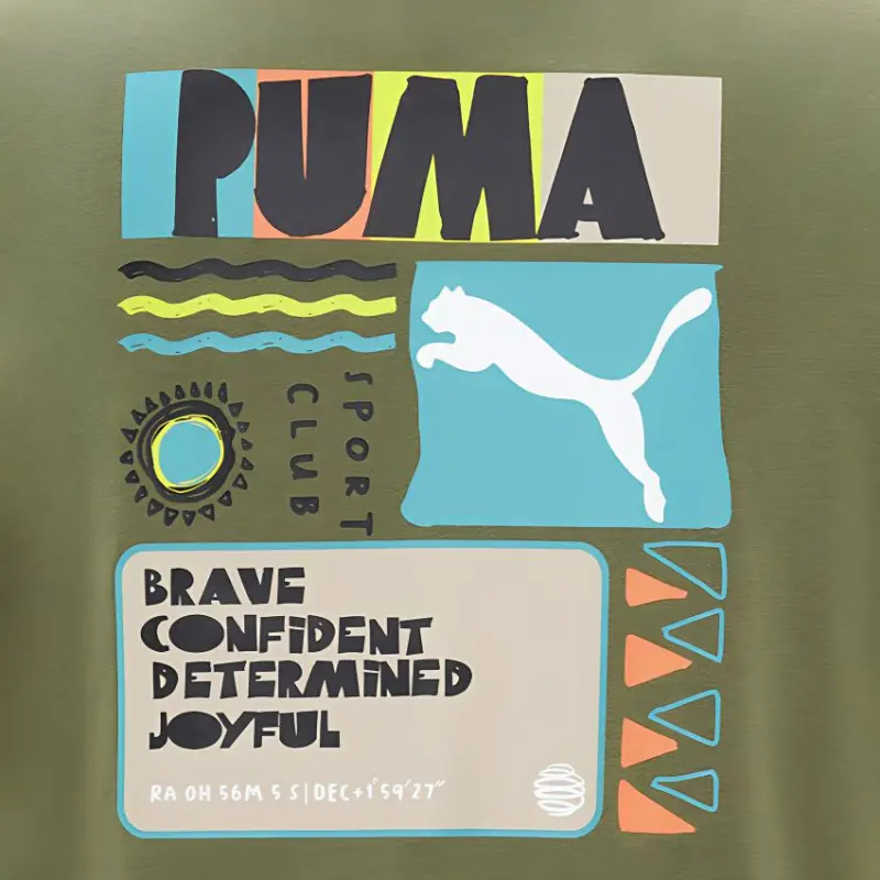 PUMA Set-in Sleeve T-Shirt Men's Army Green-2