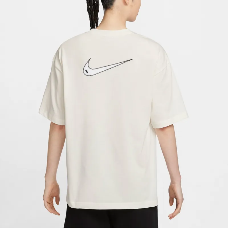 Nike Women'ss Logo Crewneck Casual T-Shirt White-3