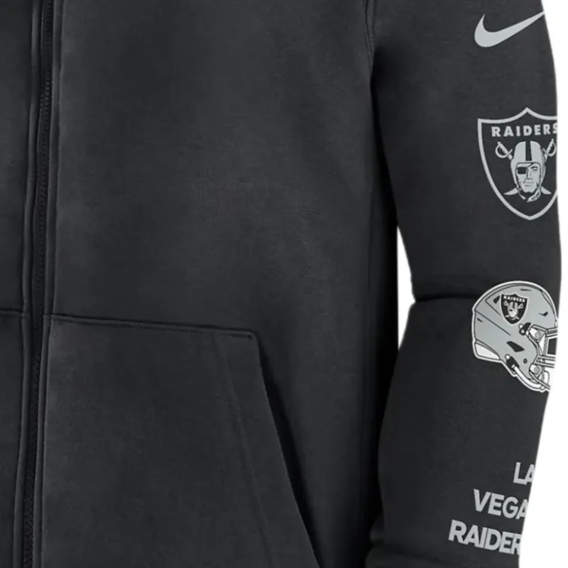 Nike Las Vegas Raiders Club Men's Nike Nfl Full Zip Hoodie-3