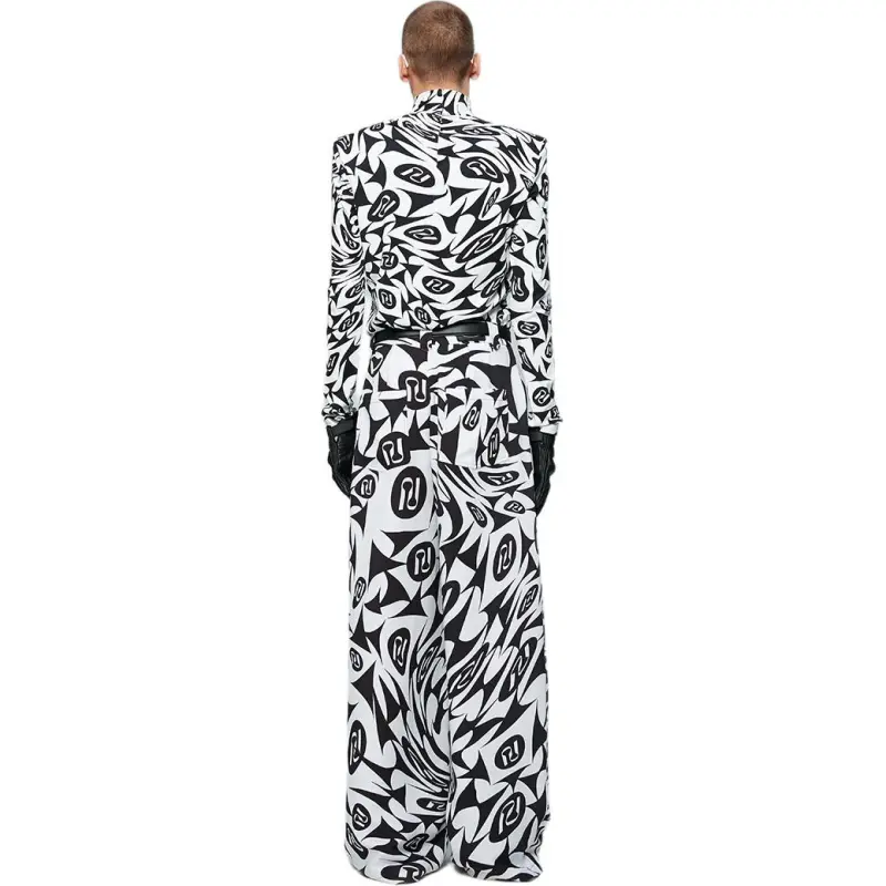 ANNAKIKI Casual Pants Unisex White Base Pattern-1
