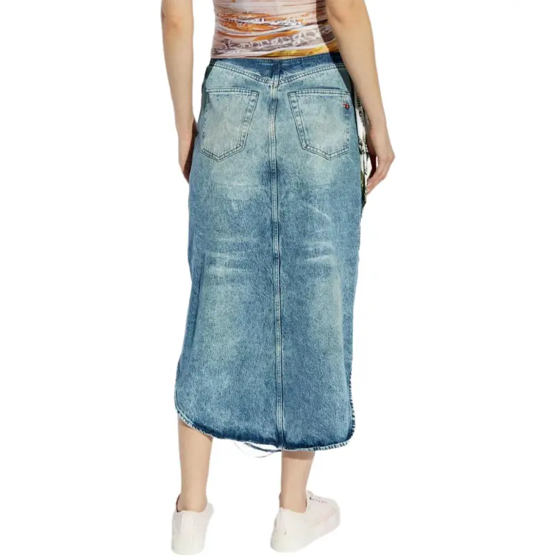 DIESEL De Plumy Fsg Distressed Denim Skirt-3