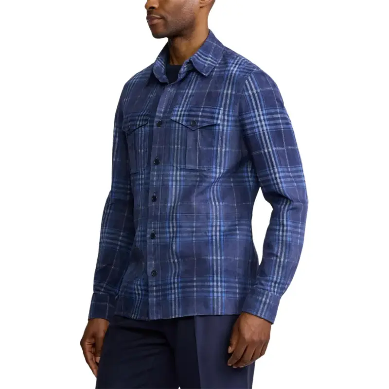 Ralph Lauren Purple Label Checkered Shirt Jacket-4