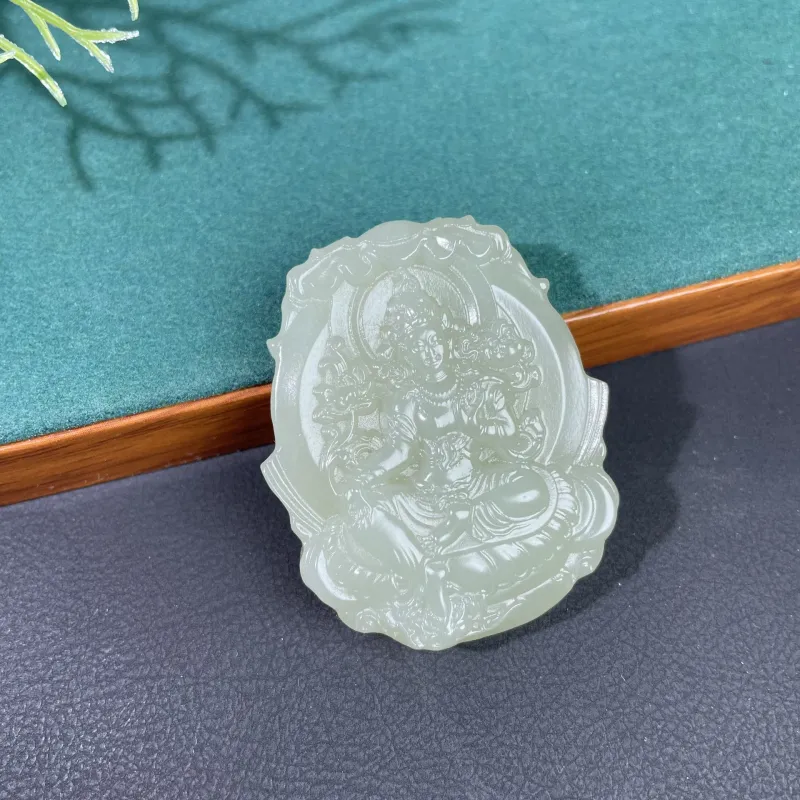 BUDOUXIAOAI Pendants White Jade/Pale Greenish White Jade Unisex-1