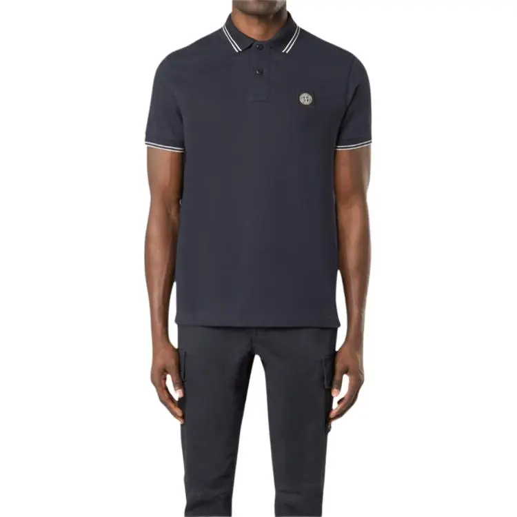 STONE ISLAND Logo Patch Short Sleeved Polo Shirt-3