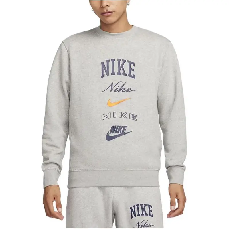 Nike Club Fleece Sweatshirt Men's Gray-3