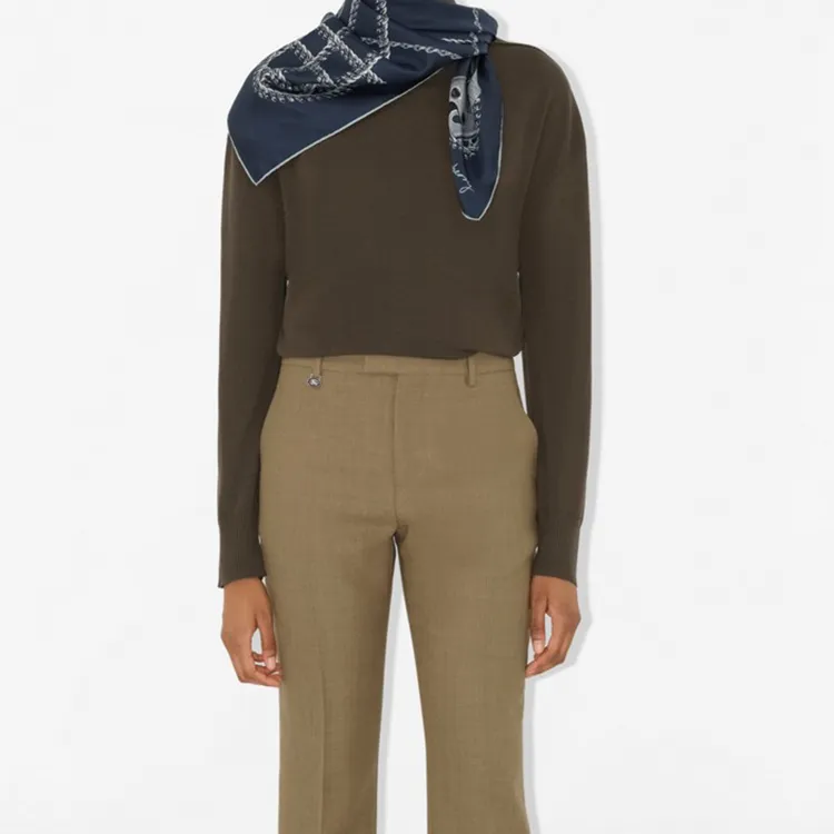 Burberry Silk Scarves Women's Blue-2