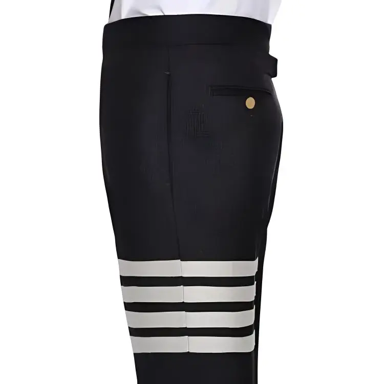 THOM BROWNE 4 Bar Striped Detail Trousers-5