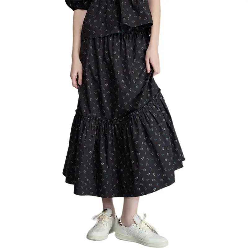 GANNI Floral print Smock Maxi Skirt-2