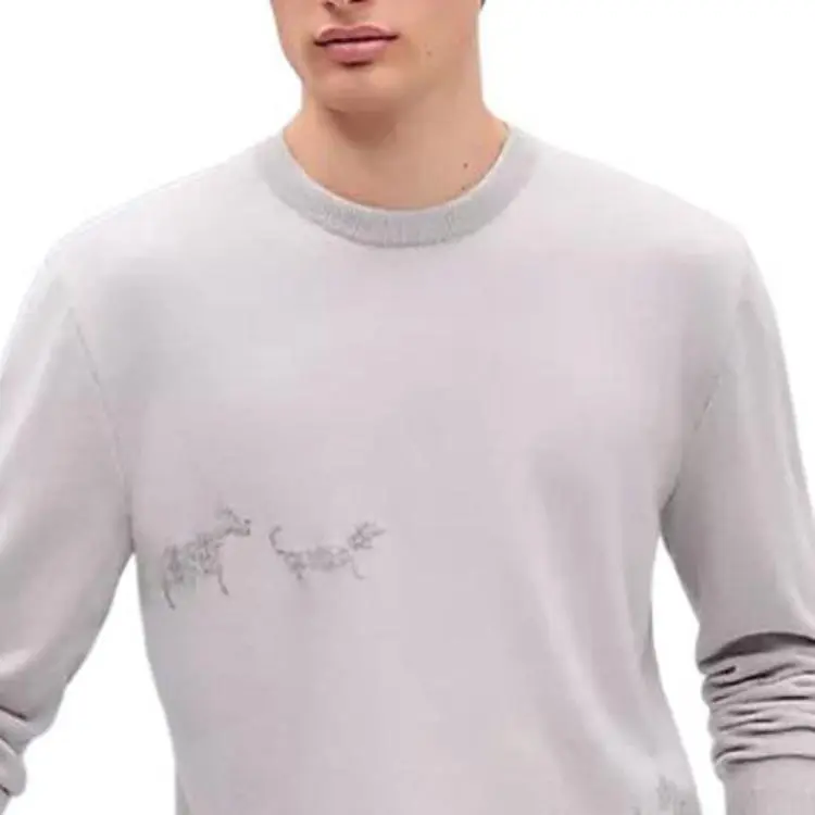 HERMES Cashmere Sweater Men's Mist White-4