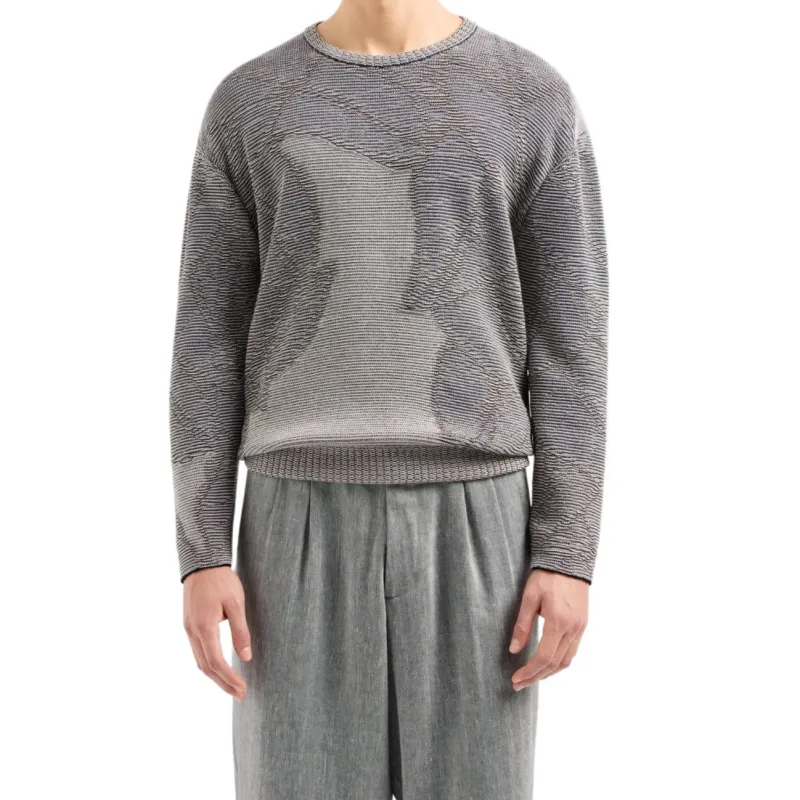 GIORGIO ARMANI Jacquard Cotton Viscose And Cashmere Crew neck Jumper-2