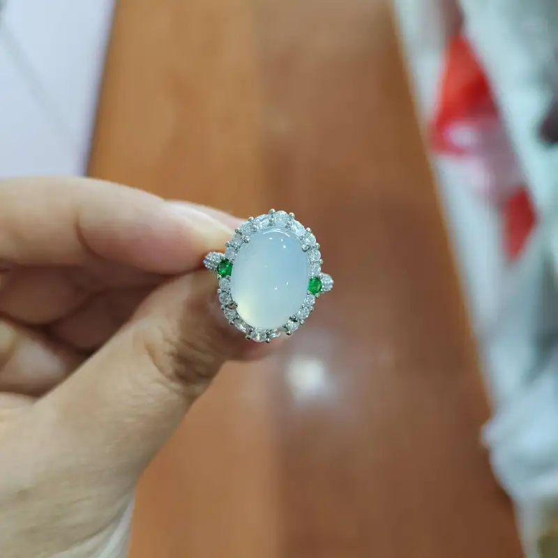 Gifts Chalcedony Jade Rings Unisex-4