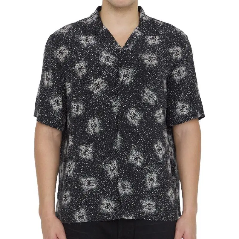 CELINE Hawaiian Shirt In Printed Crepe De Chine-2