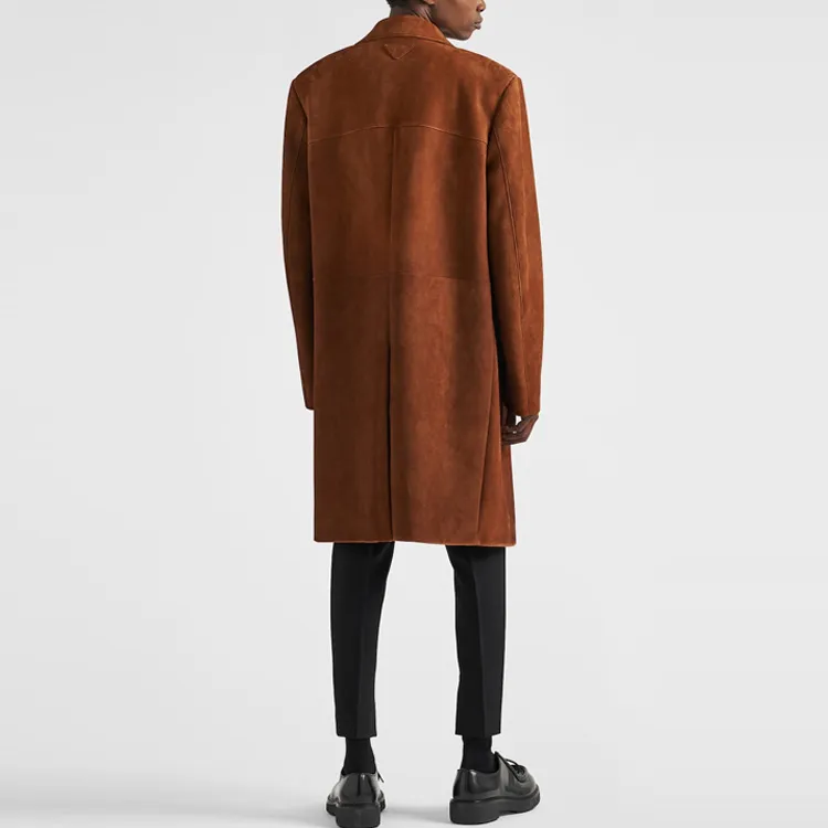 PRADA Single breasted Suede Coat-2