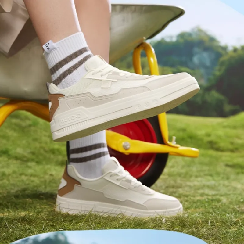 361° Lightweight And Breathable Low Top Skateboard Shoes Men's White Brown-2