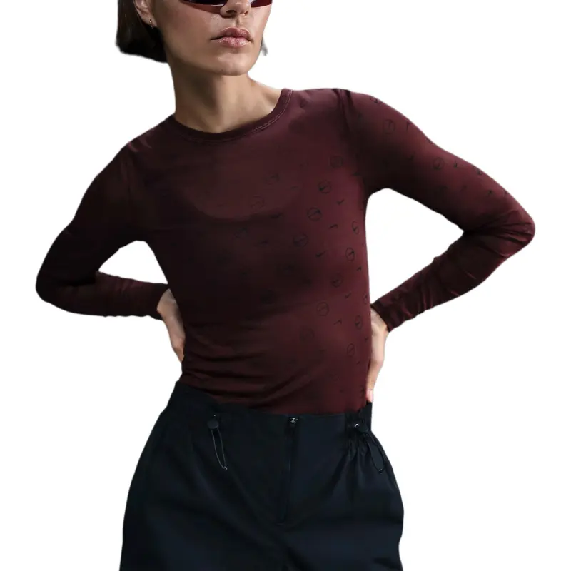 Nike Sportswear T Shirt Women's Dark Purple Burgundy-1