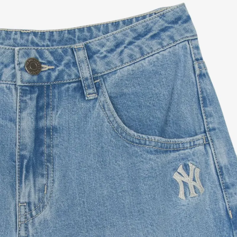 MLB New York Yankees Jeans Women's Sky Blue-4