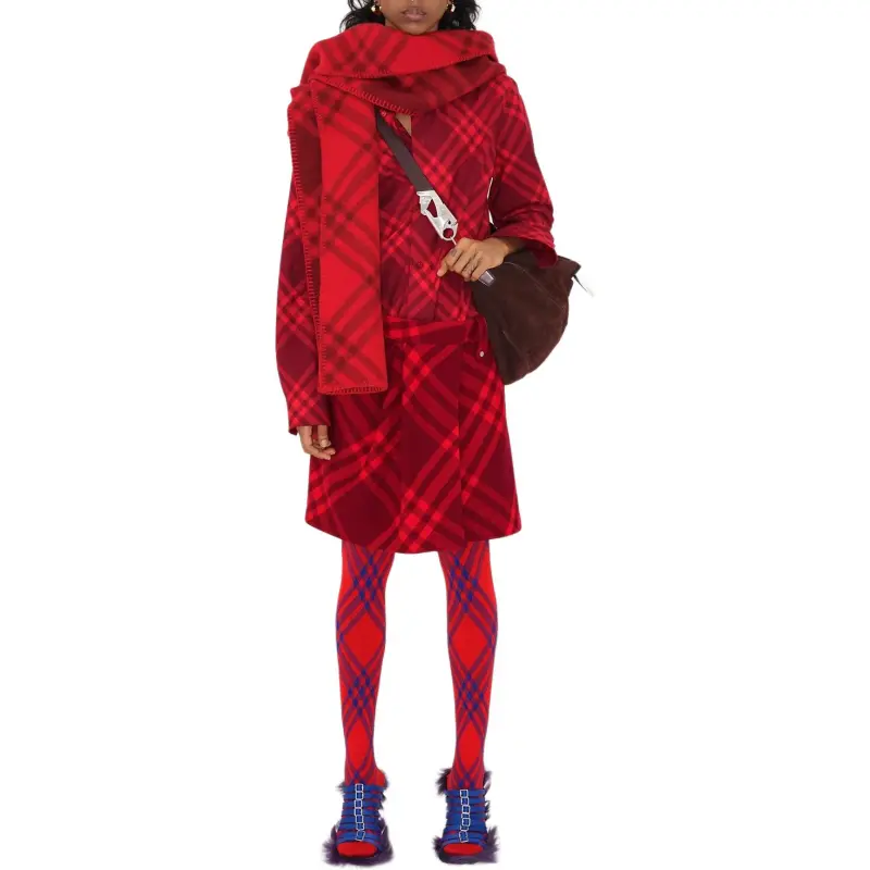 Burberry Plaid Pleated Mini Skirt-2