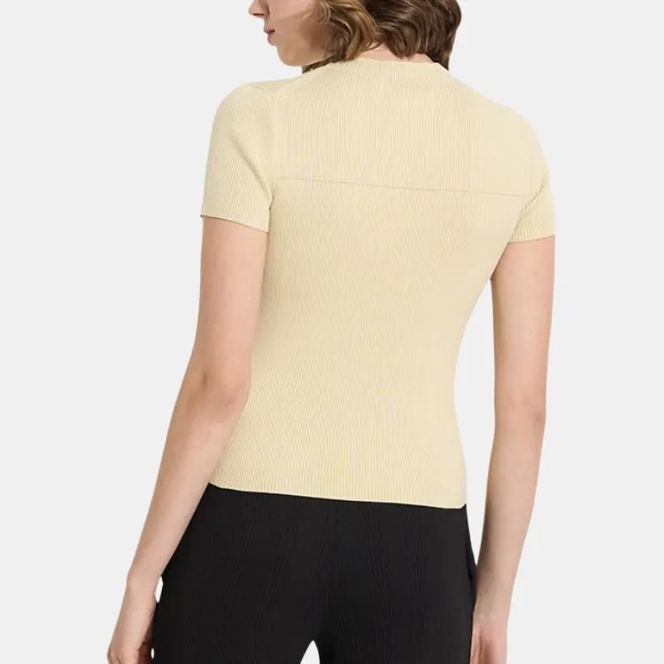 Calvin Klein Mock neck Ribbed T shirt-3