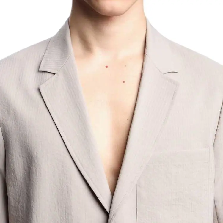 EMPORIO ARMANI Single breasted Jacket In Nylon Seersucker-4