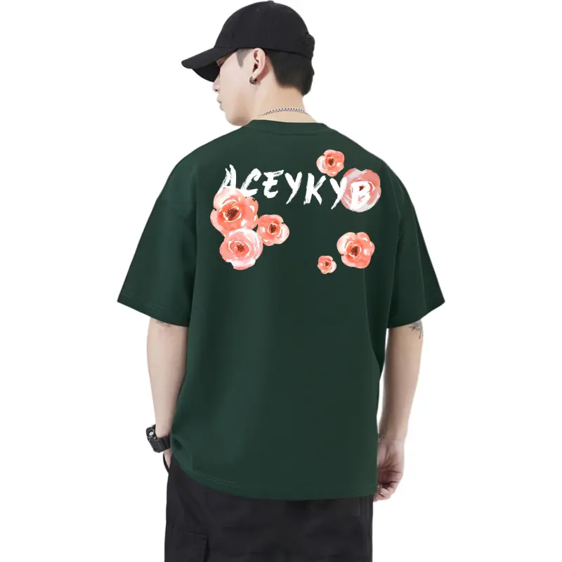 YK&YB T Shirts Unisex Dark Green-4