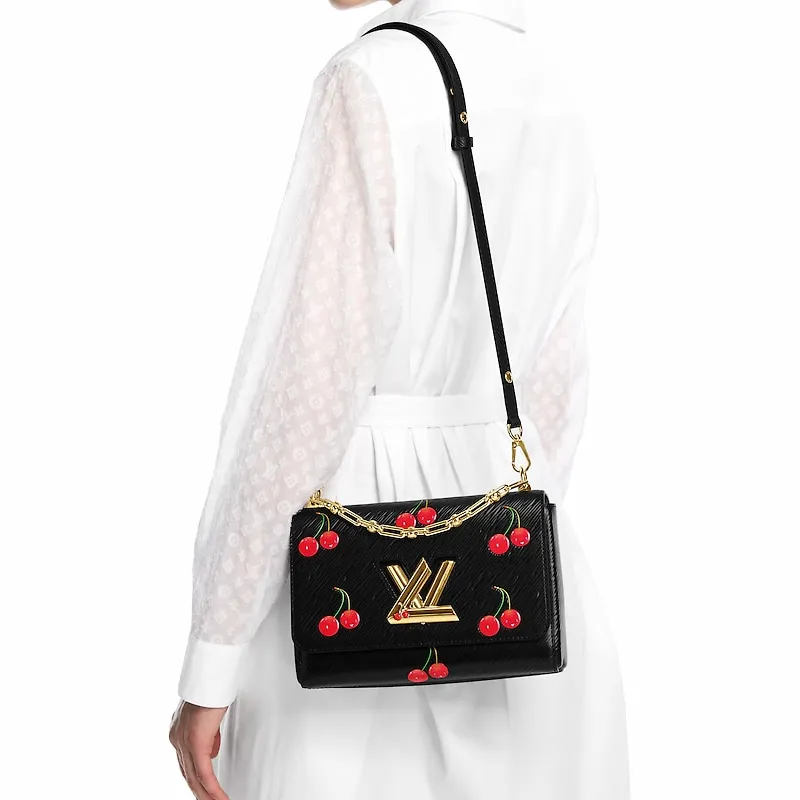 LOUIS VUITTON Takashi Murakami, Collaboration Twist Leather Handbag Medium Size Women's Black-7