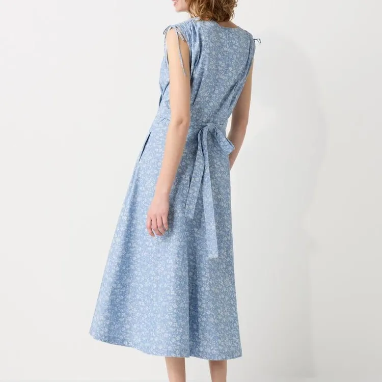 Ines De La Fressange X UNIQLO X Ines De La Fressange Sleeveless Dresses Women's Sky Blue-2