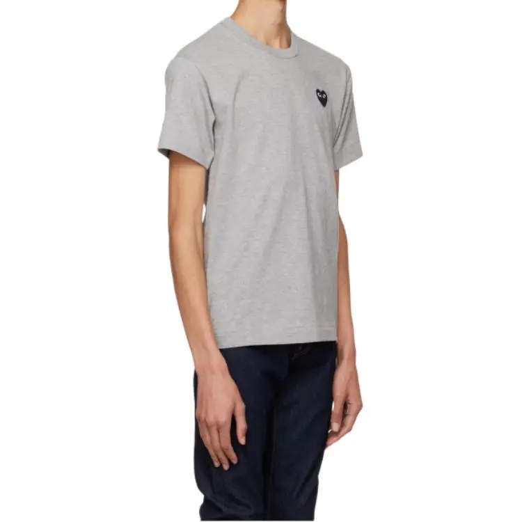 CDG Play T Shirts Men Gray-2