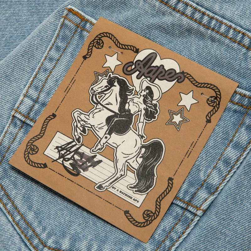 Aape SS25 Denim Shorts Women's Blue-2