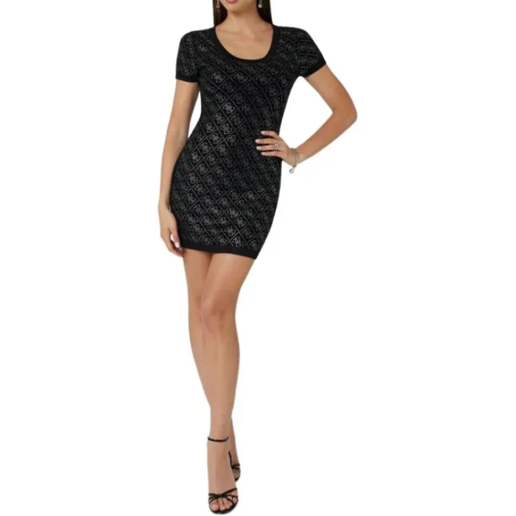 GUESS Short Sleeved Dress Women's Black-1