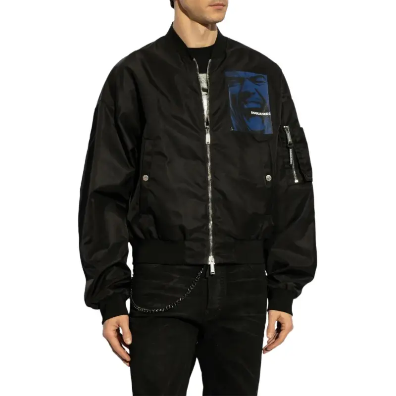 DSQUARED 2 Logo Printed Zipped Bomber Jacket-2