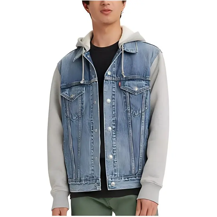Levi’s Hybrid Hoodie Trucker Jacket Jackets Coats Men's Blue-1