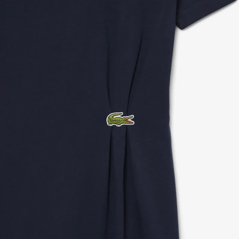 LACOSTE Short Sleeved Dress Women's Blue-4