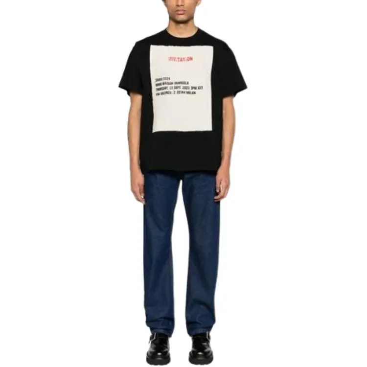 MM6 Maison Margiela Invitation patch Cotton T shirt-3