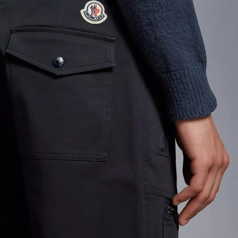 Moncler Cotton Trousers Casual Pants Men's Marine Blue-4