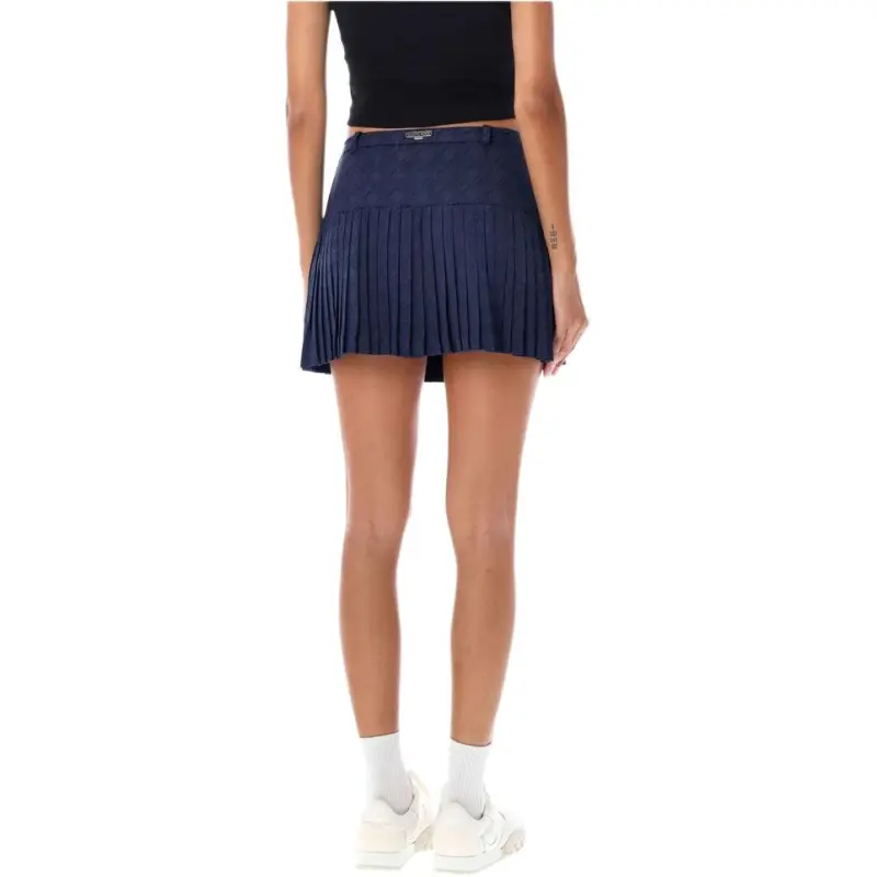 Marine Serre Diamond Jacquard Pleated Mini Skirt-1