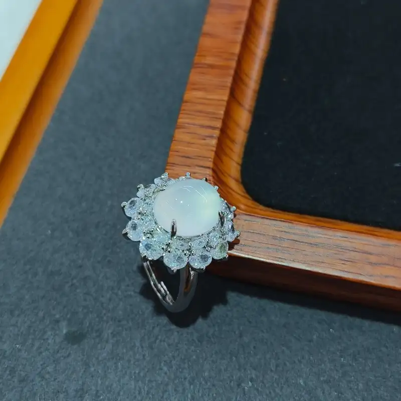 Grace Chalcedony Jade Rings Women's-5
