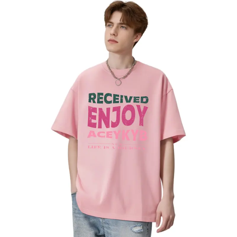 YK&YB T Shirts Unisex Light Pink-4