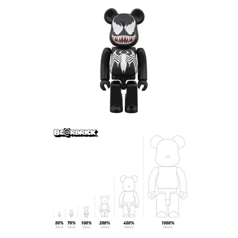 BE@RBRICK x MARVEL Venom Movie Animation VENOM 2014 Original Edition Hang Tag Box 100% 7cm-3