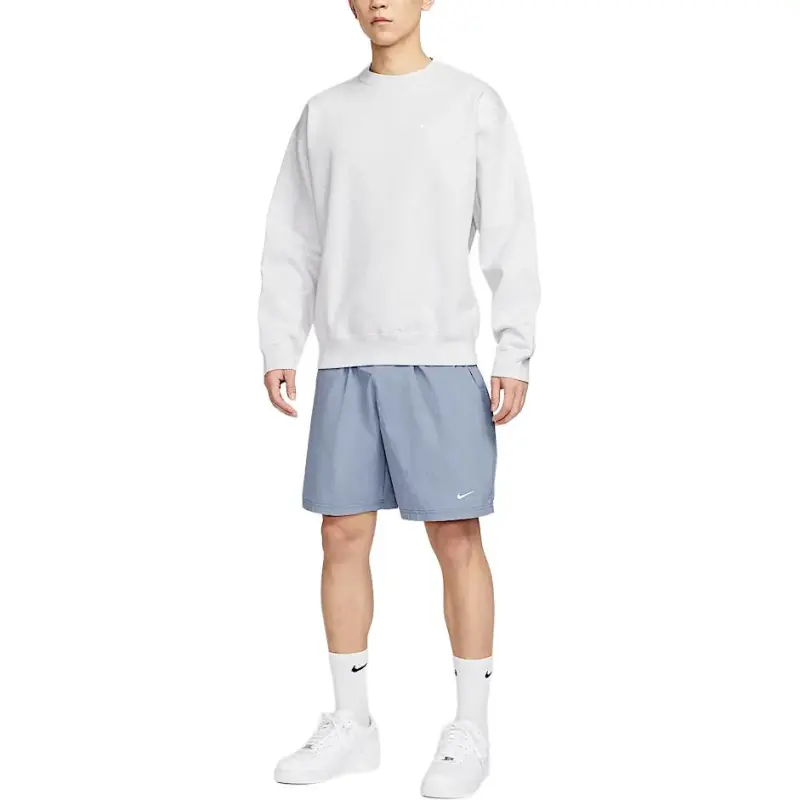 Nike Solo Swoosh Casual Shorts Men's Gray Slate Blue-1