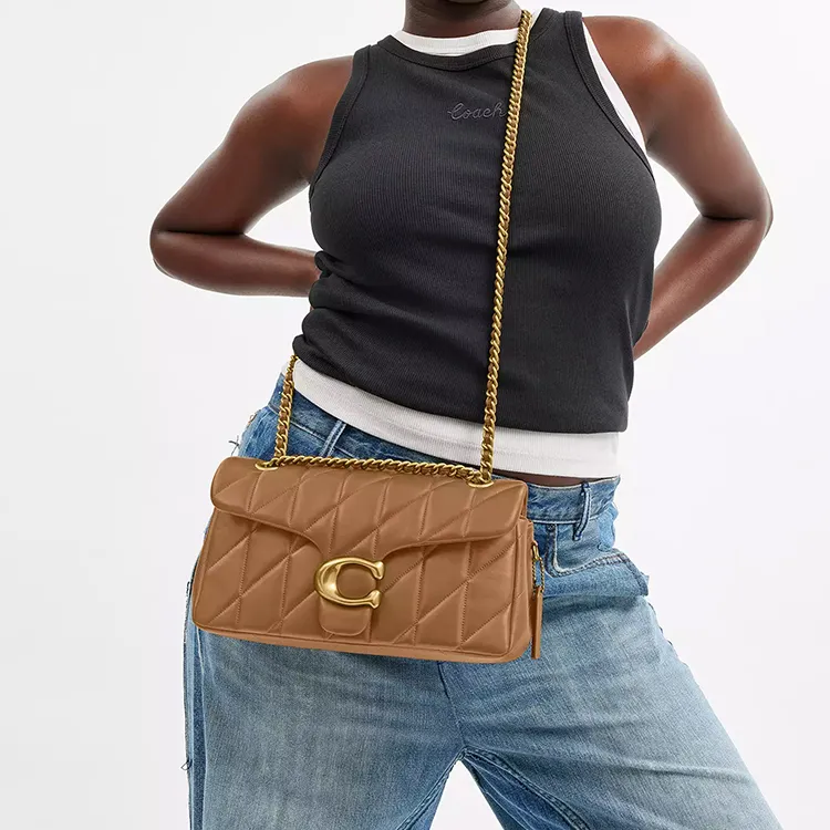 COACH Tabby Nappa Leather Crossbody Bag, Shoulder Bag Medium Size Women's Honey Brown-4