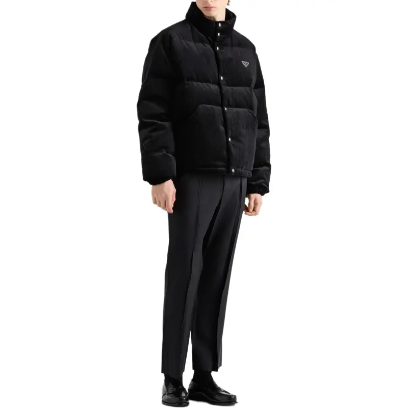 PRADA Buttoned High Neck Jacket-2