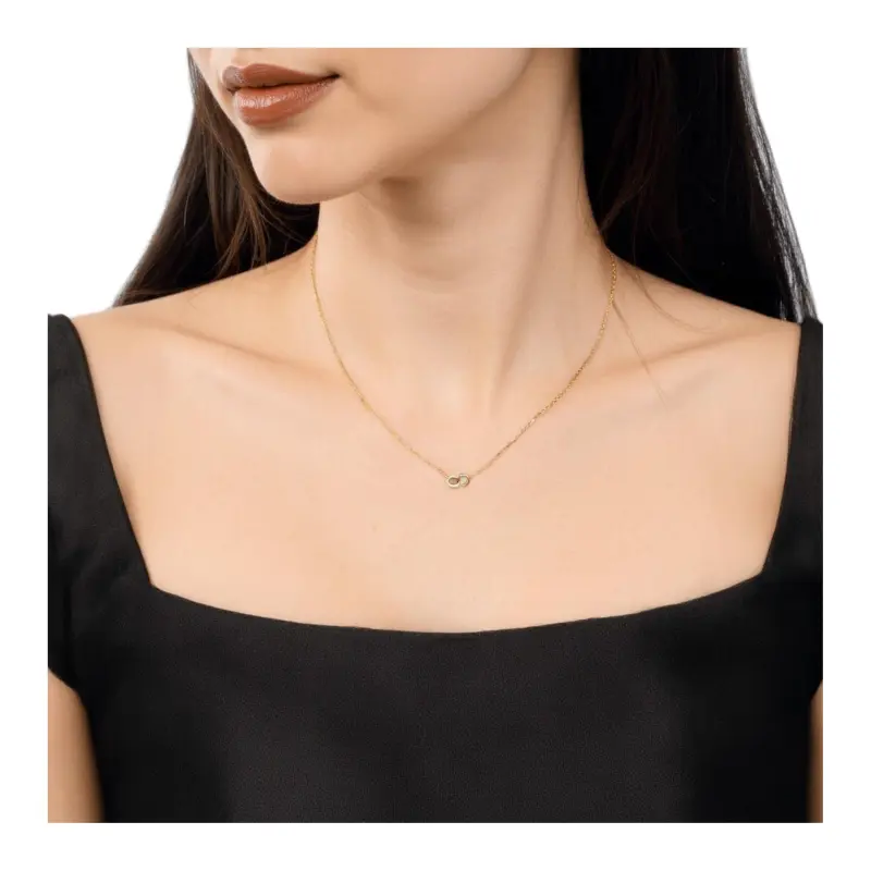 Cartier 10's 18kt Rose Gold Baby Love Diamond Necklace-1