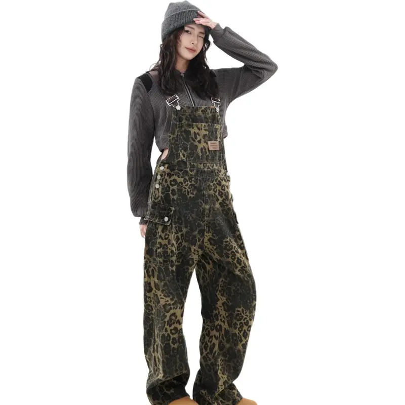 JIMI&JONS Overalls Unisex Leopard Print-4
